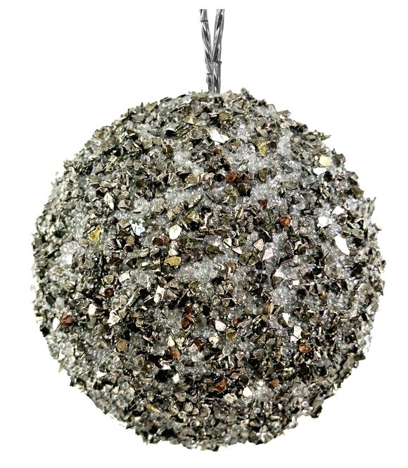 Hovedbilde Glitter ball graphite sølv 8cm