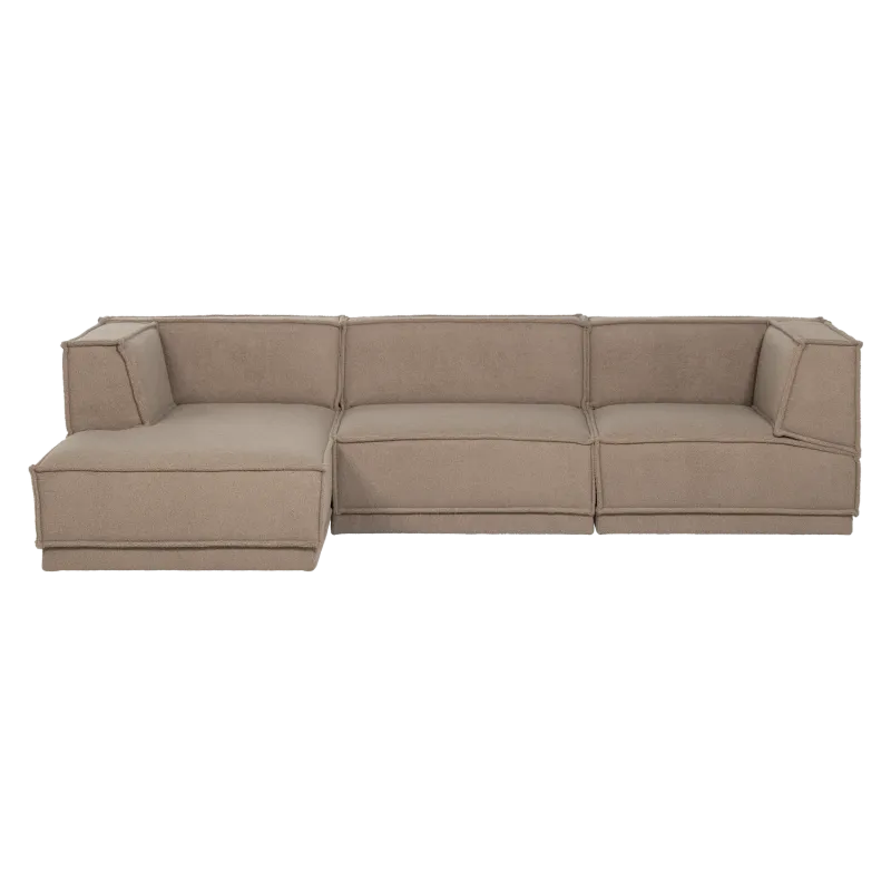 Manu Sjeselongsofa - Teddy taupe - Venstre