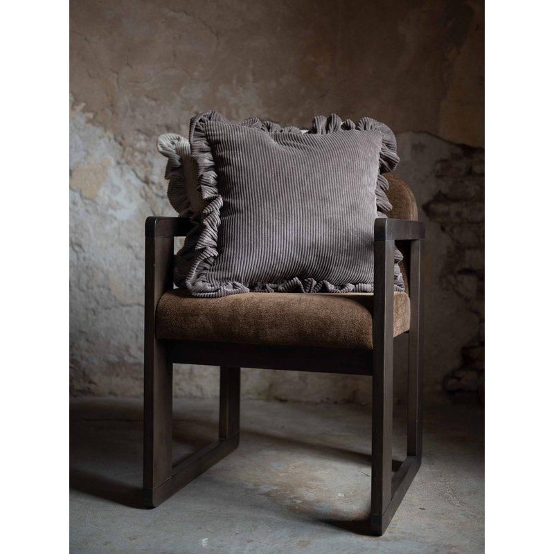 Owen putetrekk med volang Kaffe 45*45cm