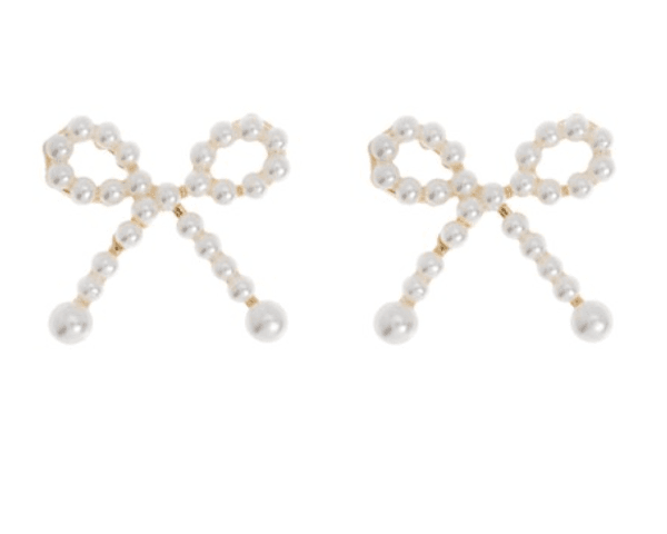 Bilde av JULIETTE - CUTE PEARL BOW STUD EARRINGS