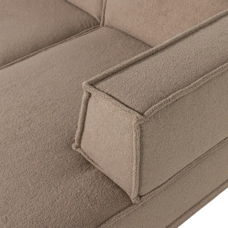 Manu Sjeselongsofa - Teddy taupe - Venstre
