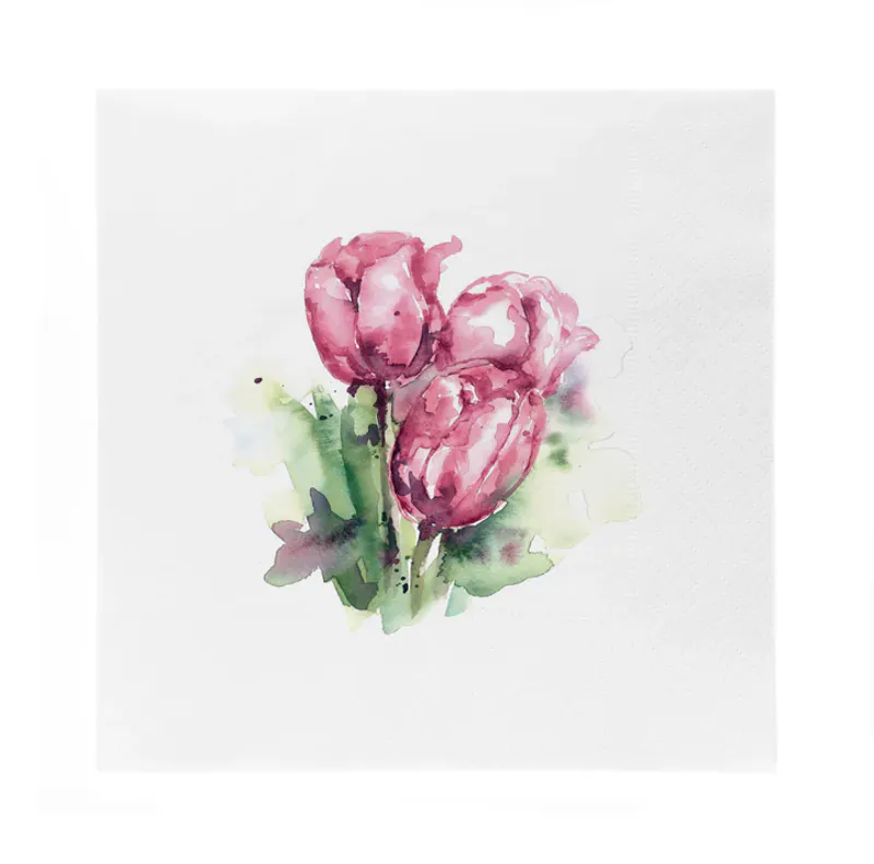 Servietter Tulipanbunt