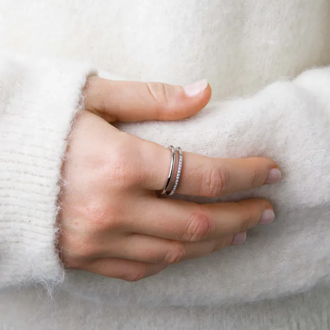 Hovedbilde MELISSA - DUO CRYSTAL RING RUSTFRITT STÅL