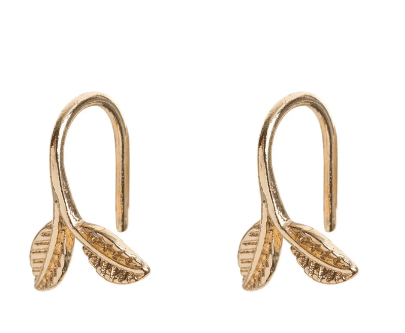 Delicate Leaf Earrings - Gold