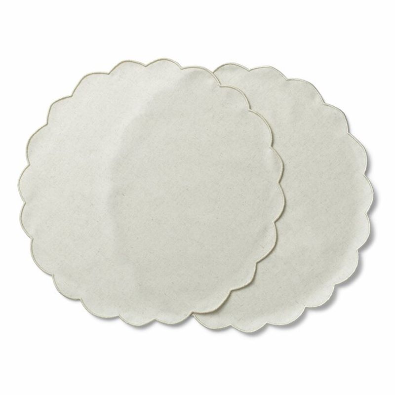 Dekkebrikker Scalloped Offwhite 4pk